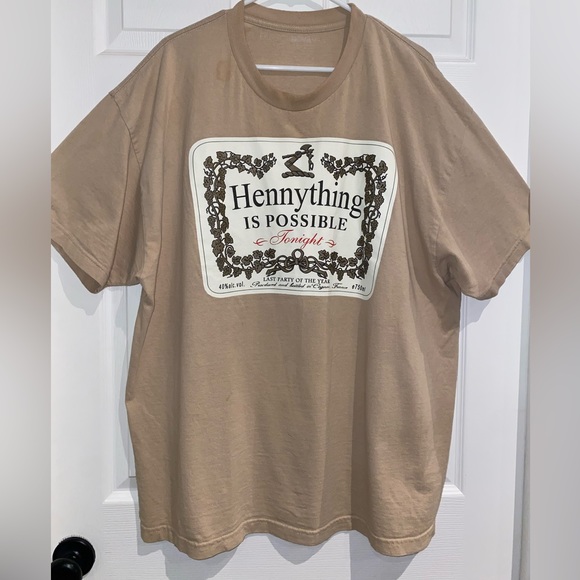 HENNYTHING IS POSSIBLE - MENS BEIGE T SHIRT 2X - Picture 3 of 4